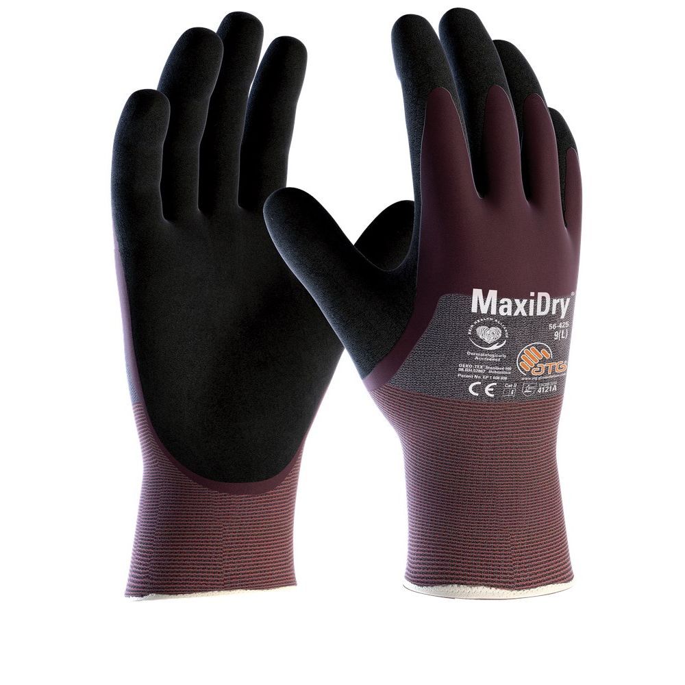 ATG Maxidry 56-425 vloeistofwerende werkhandschoen paars/zwart