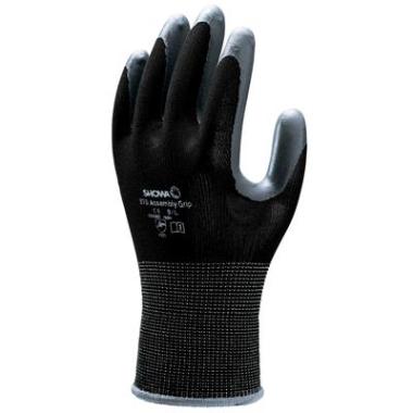 Showa 370 handschoen met nitril coating op nylon breiwerk zwart/donkergrijs