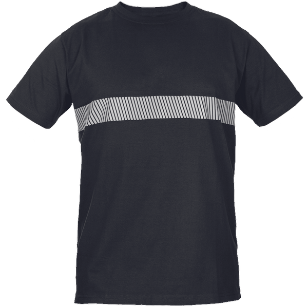 CERVA Rupsa RFLX reflectie streep t-shirt 100% katoen zwart
