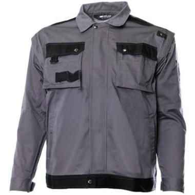 M-Wear 2263 jas grijs/zwart polyester/katoen 270 gr/m² afritsbare mouwen