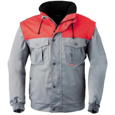 HAVEP 5065 jack grijs/rood polyester/katoen 240 gr/m² met afritsbare mouwen
