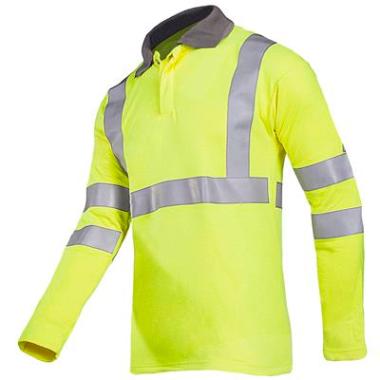 Sioen 3142 Ruapo poloshirt lange mouwen fluo geel