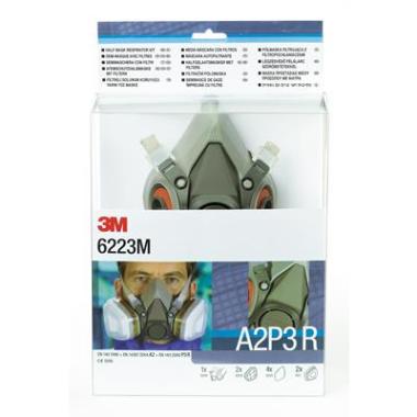 3M 6223M starterskit halfgelaatsmasker met A2-P3 R filtercombinatie