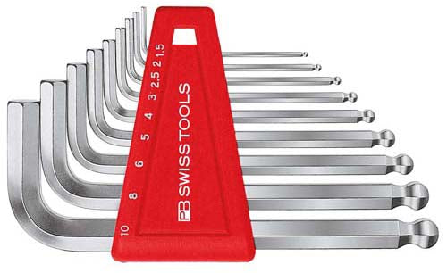 PB Swiss Tools Stiftsleutelset BZK 1,5-10mm 9-delig kogelkop in kunststof houder