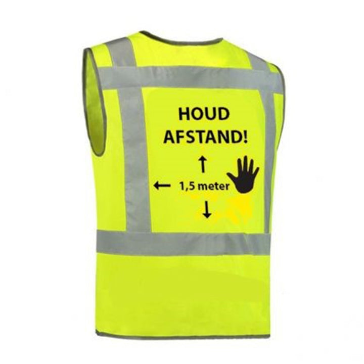 HOUD AFSTAND Veiligheidsvest Hi-Vis Geel