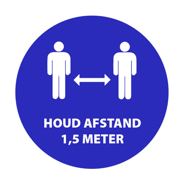 Sticker 'Houd 1,5m afstand' Ø90mm
