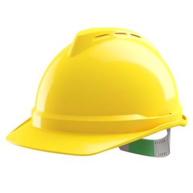 MSA V-Gard 500 ongeventileerde veiligheidshelm geel met Push-Key binnenwerk