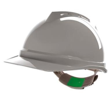 MSA V-Gard 500 ongeventileerde veiligheidshelm grijs met Push-Key binnenwerk