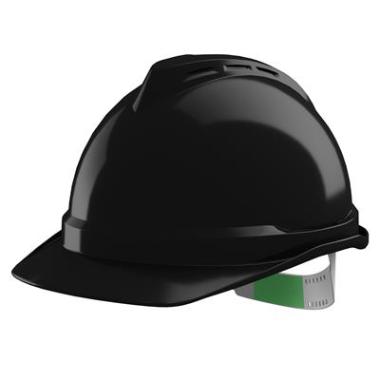 MSA V-Gard 500 ongeventileerde veiligheidshelm zwart met Push-Key binnenwerk