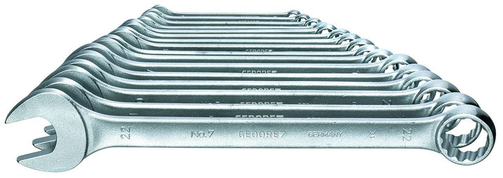 GEDORE Ringsteeksleutelset - 7-017 - 15° - gebogen - 6-22 mm - 17-delig