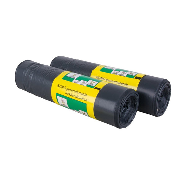KOMO Afvalzak met trekband, LDPE grijs 60x80cm (60 ltr) T50