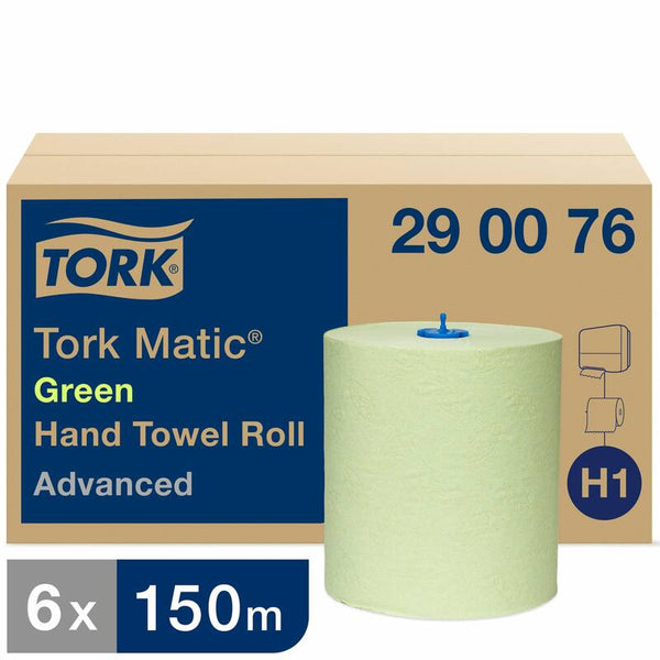 Tork Matic® Advanced Groene Handdoekrol, 2-laags, 150m x 21cm, 612 vel, 6 rollen