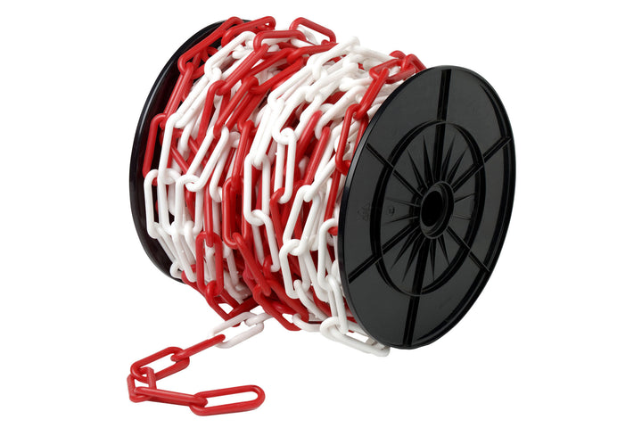 DX Rood-witte Kunststof Signaalketting op Rol 25 Meter 6 mm