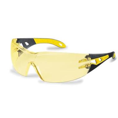 uvex pheos 9192-385 veiligheidsbril zwart/geel met gele lens