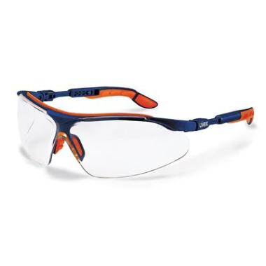 uvex 9160-065 i-vo veiligheidsbril blauw/oranje met heldere lens