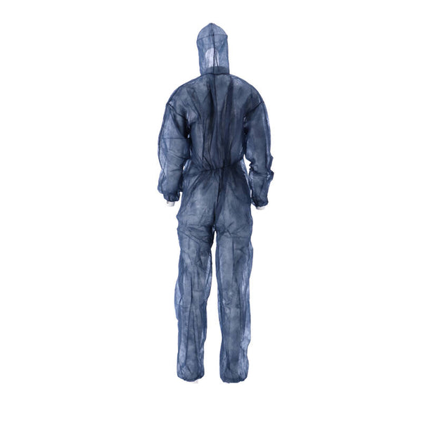 CMT PP non-woven Coverall L 30gr lightweight met ritssluiting blauw doos 50 stuks