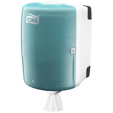 SCA Tork W2 Combi Roll dispenser wit/turquoise 328x447x302mm
