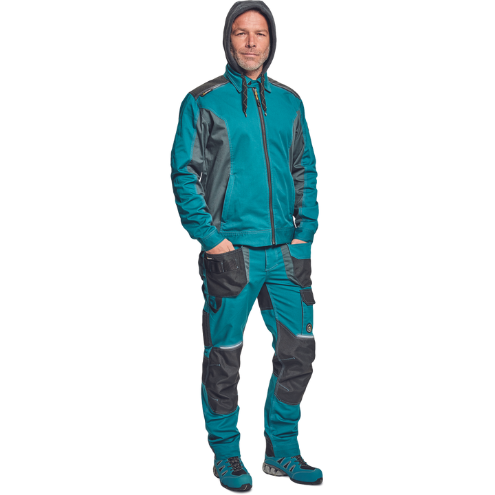 CERVA Dayboro werkjas petrol blauw met afneembare capuchon