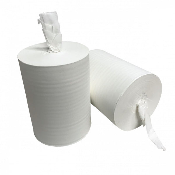 MIDIROL Poetspapier 1-laags Wit Kokerloos 20cm x 285m, Doos à 6 Rollen