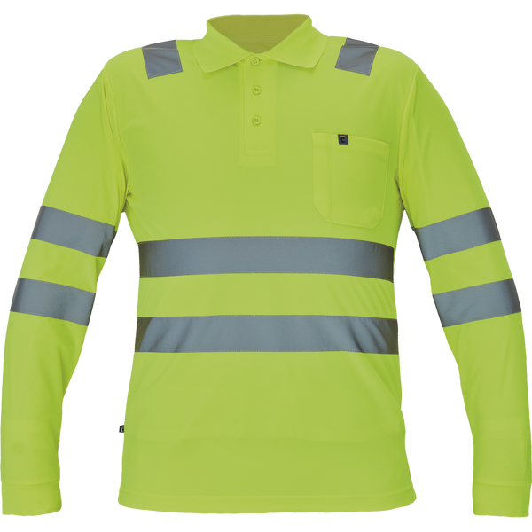 Cerva lugo HV poloshirt lan.mouwen geel