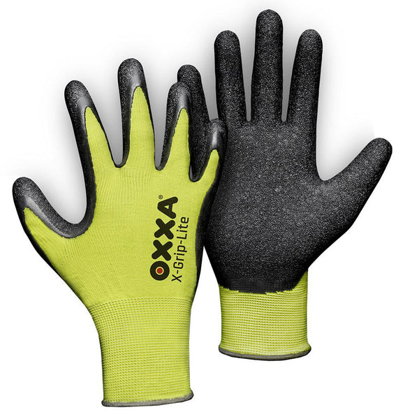OXXA 51-025 X-Grip-Lite werkhandschoen geel/zwart met latex coating