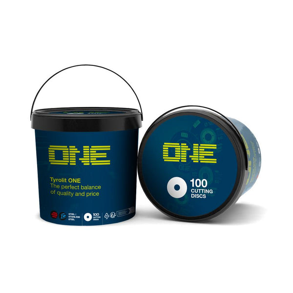 Tyrolit One doorslijpschijven 125x1x22,23mm voor staal en rvs in emmer 100stuks