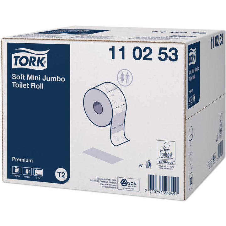 Tork Zacht Mini Jumbo Toiletpapier Premium 2-laags wit