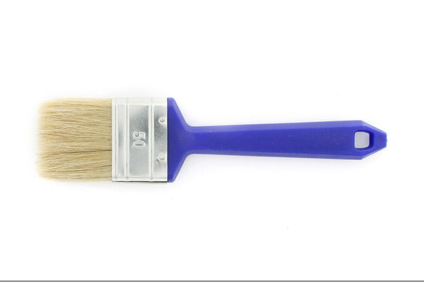 Wegwerpkwast Plat 50mm Wit Haar en Kunststof Steel