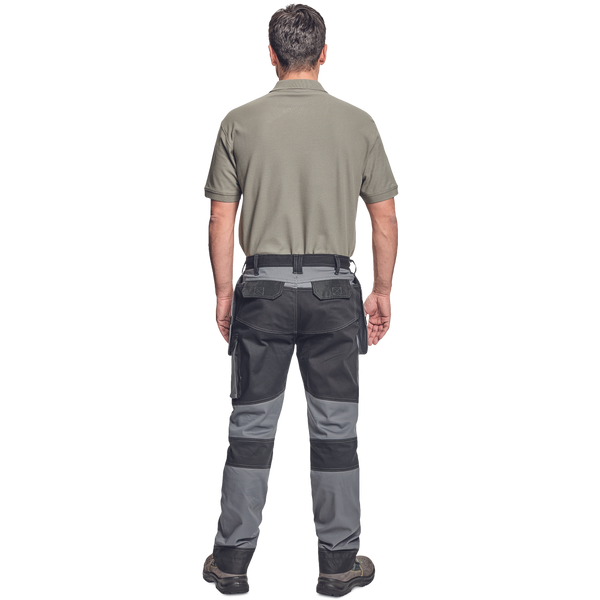 CERVA Keilor werkbroek grijs/zwart met elastische tailleband en diverse opbergzakken