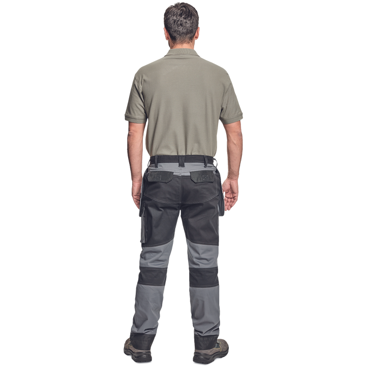 CERVA Keilor werkbroek grijs/zwart met elastische tailleband en diverse opbergzakken