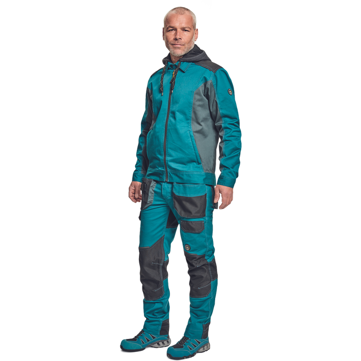 CERVA Dayboro werkjas petrol blauw met afneembare capuchon