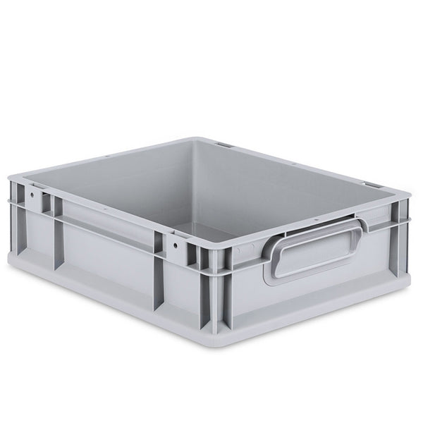 Allit ProfiPlus EuroEco >C< 412 stapelbak 400x300x120 grijs met alle wanden en handgrepen gesloten