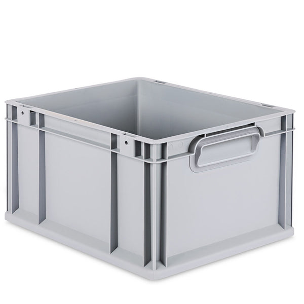 Allit ProfiPlus EuroEco >C< 422 stapelbak 400x300x220 grijs met alle wanden en handgrepen gesloten