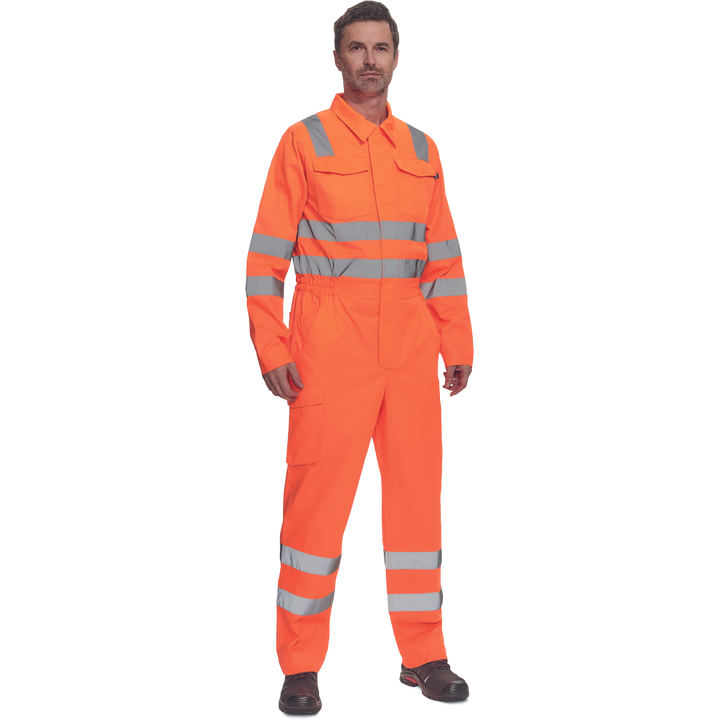 CERVA Paterna HI-VIS lichtgewicht overall oranje met reflectie strepen