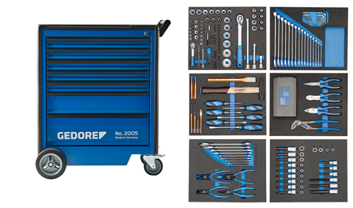 Gedore 2005-TS-308 Gereedschapwagen + 308-Delig assortiment