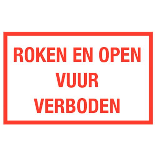 Bord PP 'Roken en open vuur verboden' 400x250mm