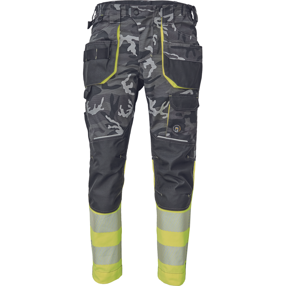 Cerva Sheldon Camou HV DW broek camouflage geel/donkergrijs