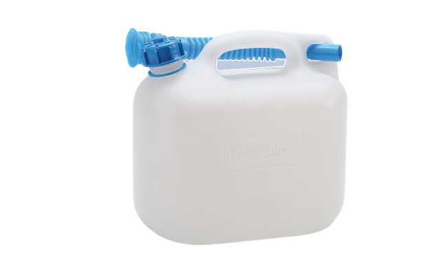 Hunersdorff waterjerrycan HDPE 5 liter naturel met flexibele tuit