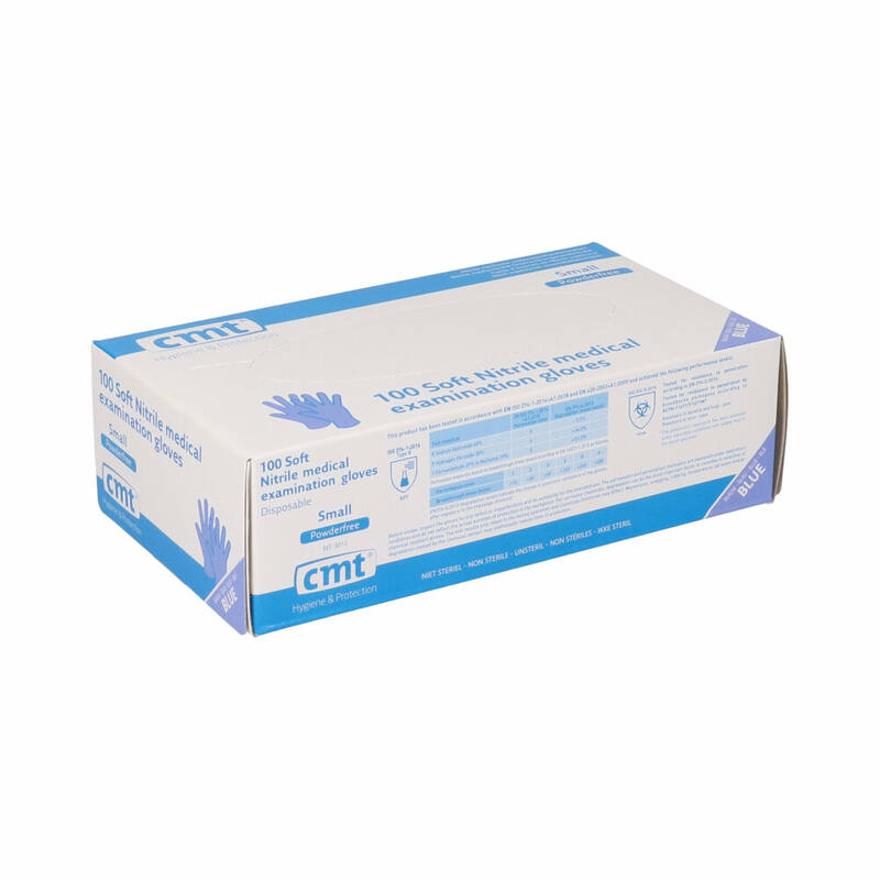 CMT Soft nitril handschoen blauw poedervrij medium 1000 st/doos