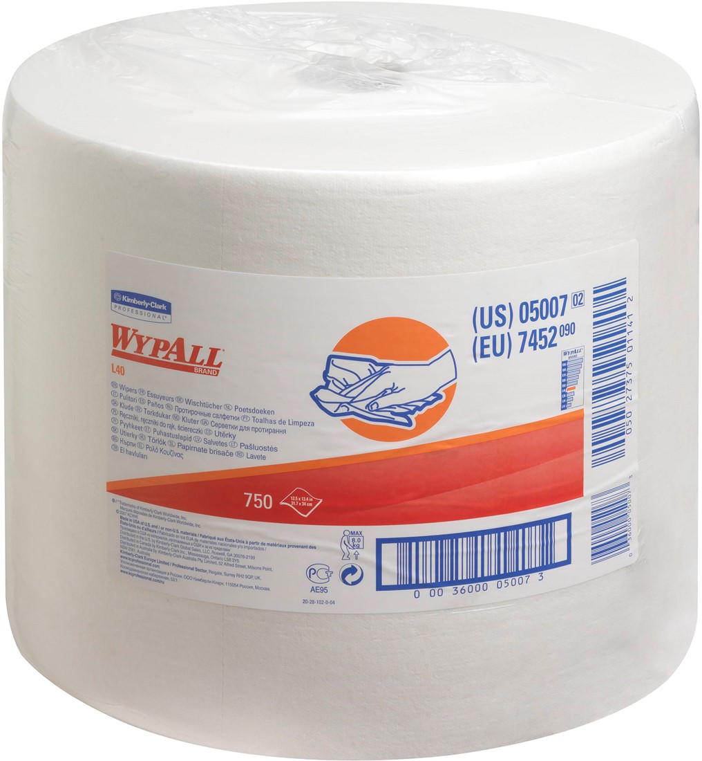 Kimberly Clark Wypall 7452 poetsrol wit L40 1-laags