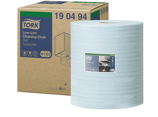 Tork Low-Lint Combi Rol Reinigingsdoek turquoise, 1laags, 500vel, 180 mtr