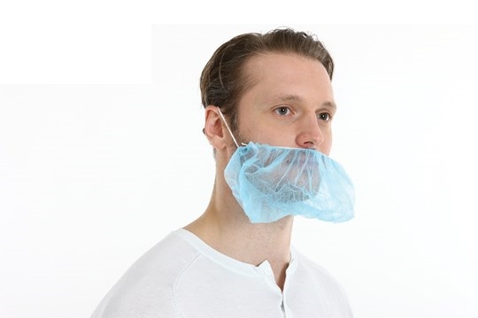 PP non-woven baardmasker, blauw, met 1 elastiek