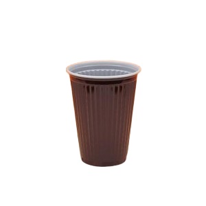 Drinkbeker plastic 137-50 thermo bruin/wit