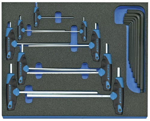 Gedore Stiftsleutelset met T-greep in 2/4 CT module, 17-dlg - 2005 CT2-DT 42