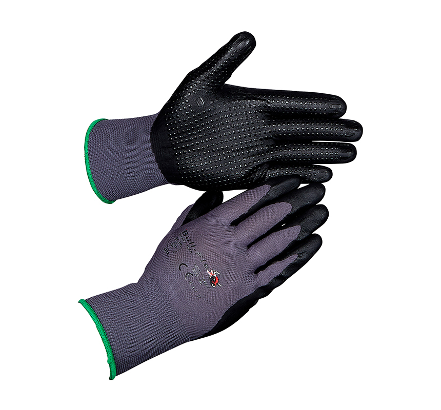 Bull-Flex 10327 nitril coating met grip-noppen werkhandschoen