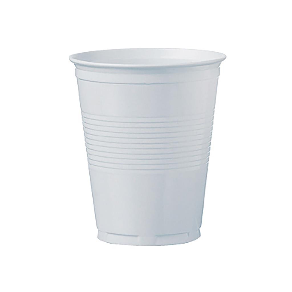 Drinkbeker plastic wit ca. 150ml