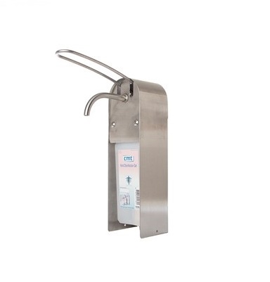 RVS gel/alcoholdispenser, 1000ml 33,5 x 9,2 x 9 cm