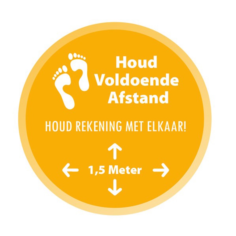 Vloersticker 'Houd voldoende afstand' Ø300mm