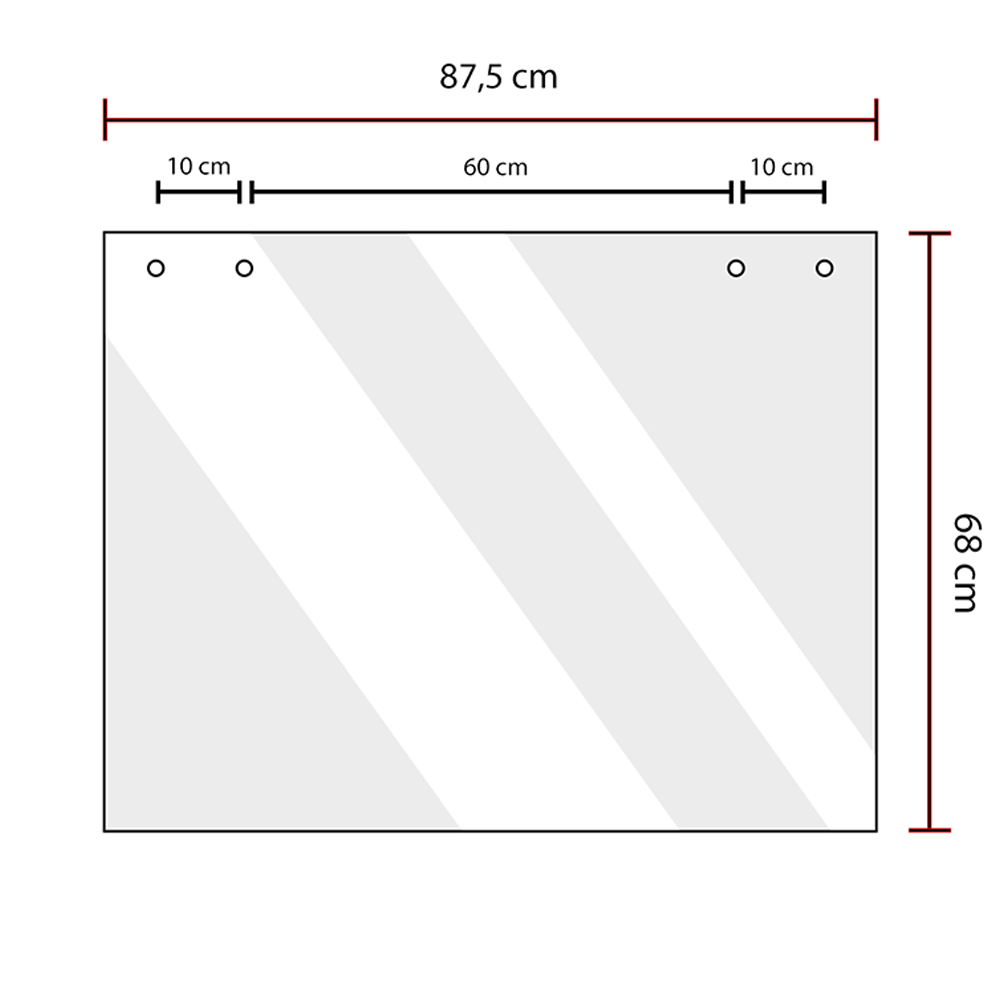 Plexiglas beschermwand PL2 Transparant 87,5 x 68 cm