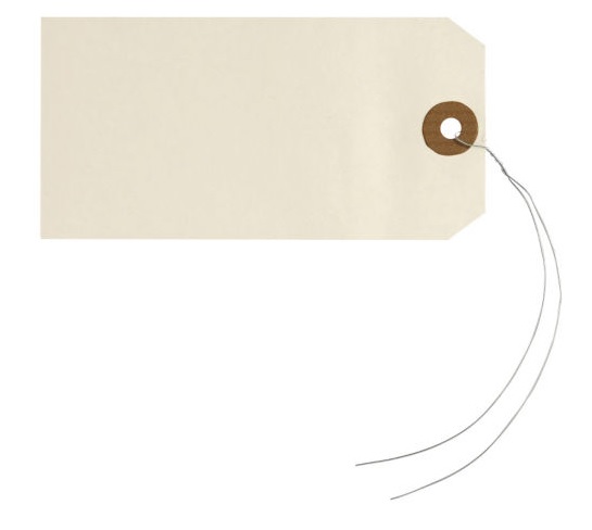 USA hanglabel beige met metaaldraad